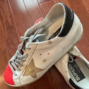 Golden Goose Superstar Sneakers Red Gold size 39